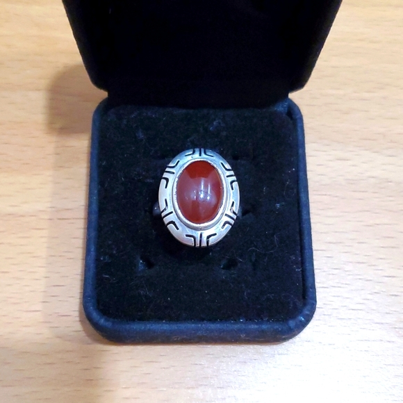 Jewelry - Sterling Silver ❤️ Red Jasper Oval Statement Ring Size 7